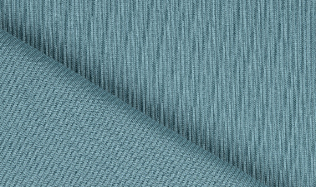 Dzianina prążek drobny dusty turquoise
