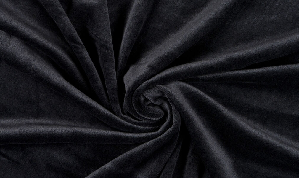 Dzianina Welur elastyczny SUPERSOFT - CZARNY - 180 cm