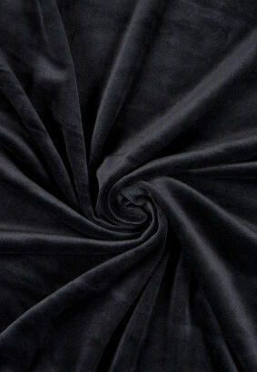 Dzianina Welur elastyczny SUPERSOFT - CZARNY - 180 cm